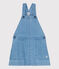 Kinder-Latzkleid aus leichtem Denim für Mädchen blau DENIM CLAIR