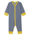 Baby-Strampler ohne Füße aus Rippstrick für Jungen blau MEDIEVAL/weiss MARSHMALLOW