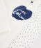 Kinderpyjama aus Rippstrick mit Mini-Herzchen, für Mädchen weiss MARSHMALLOW/blau MEDIEVAL