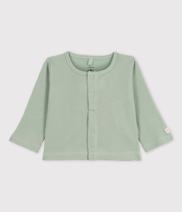 Baby-Cardigan aus Baumwolle und Lyocell gr&uuml;n