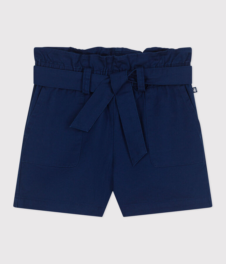 Kinder-Shorts aus einfarbiger Baumwolle blau
