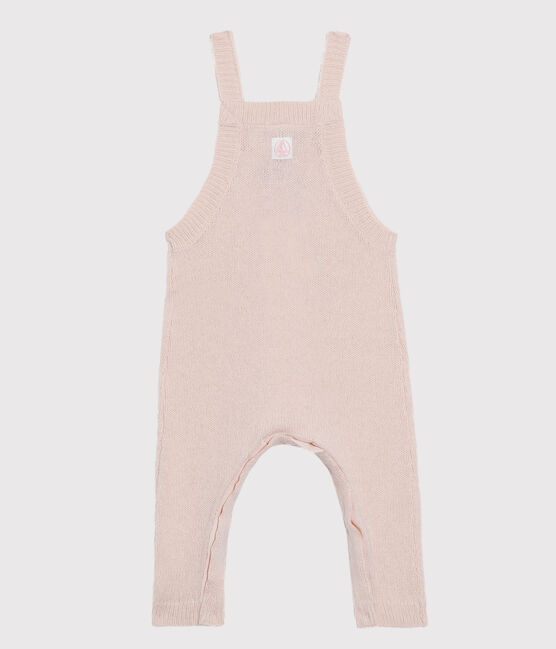 Lange Baby-Latzhose aus einem Strick-Gemisch für Jungen. rosa FLEUR