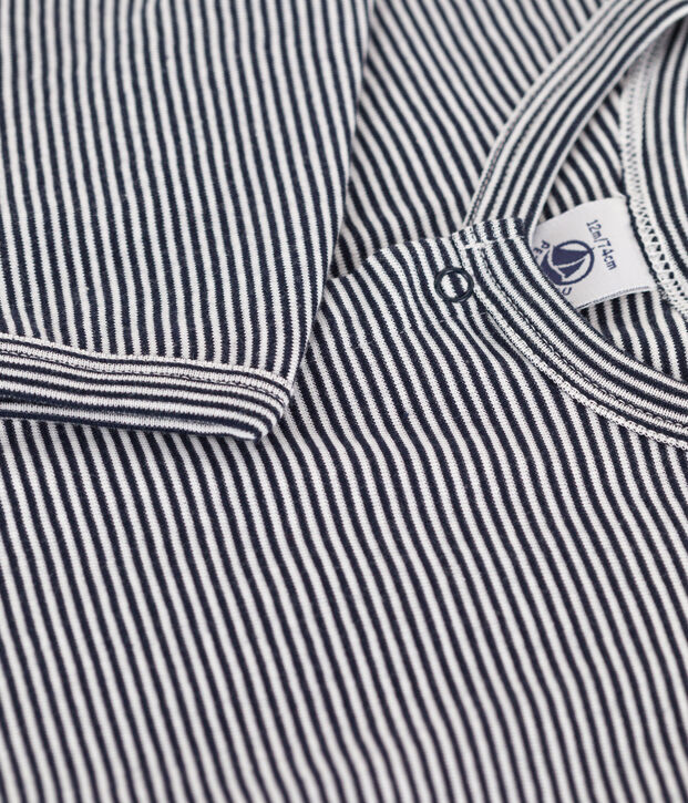 Baby-Cardigan aus Baumwolle blau/weiss