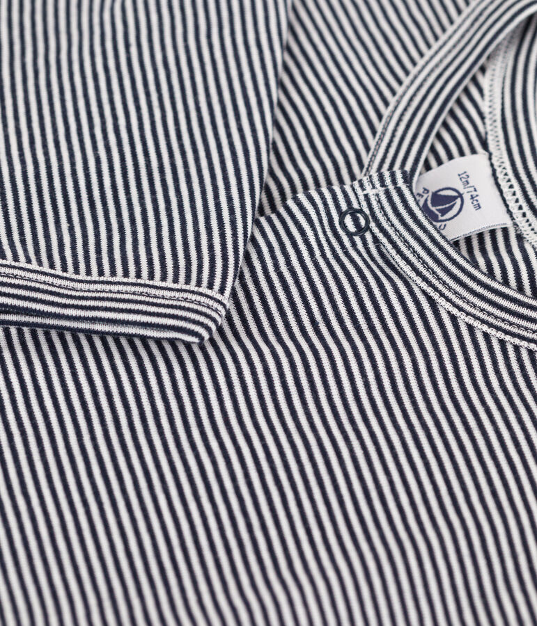 Baby-Cardigan aus Baumwolle blau/weiss