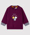Gemustertes Baby-Sweatshirt für Jungen violett CEPAGE
