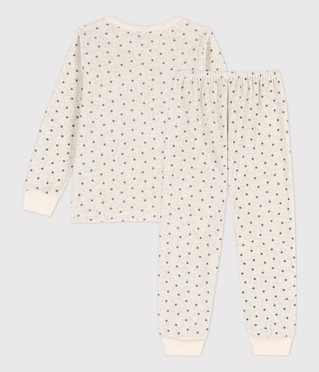 Kinderpyjama aus Nicki mit Sternenmotiv beige/grau