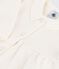 Baby-Kleid mit Kragen aus einfarbigem Strick. weiss