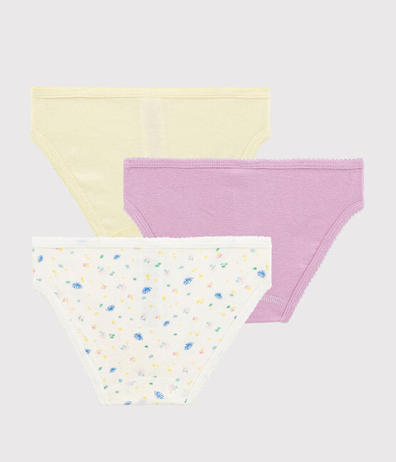 3er-Set Unterhosen aus Baumwolle und Leinen mit Blumenmuster für Mädchen variante 1