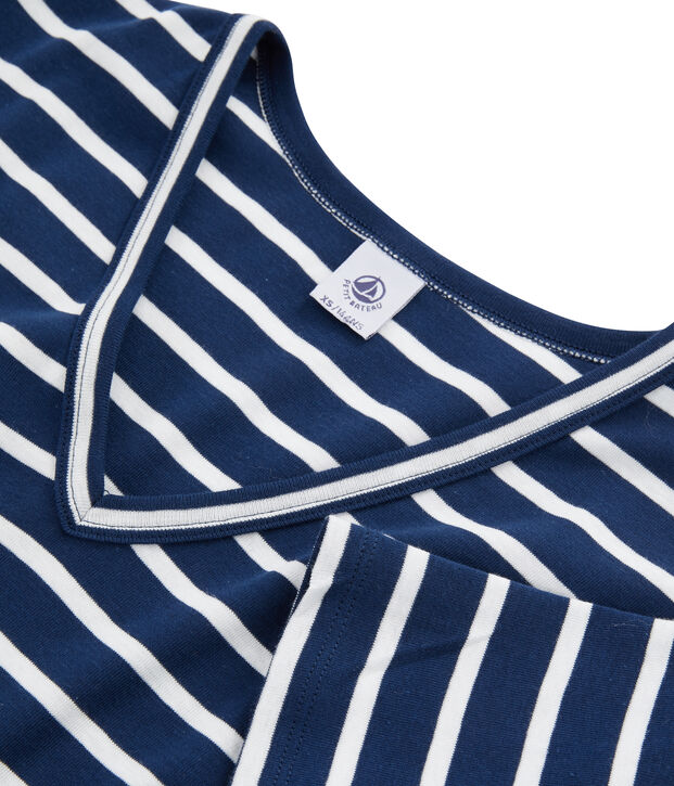 Ikonisches Damen-T-Shirt blau/weiss