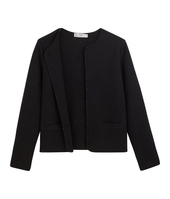 Cardigan-Jacke aus Doppeljersey für Damen schwarz NOIR/gelb DORE