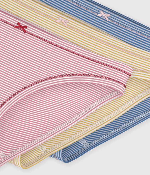 Set Damen-Slips aus Baumwolle mit Streifen vielfarbig