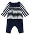 Langer Baby MädchenOverall blau SMOKING/weiss MARSHMALLOW