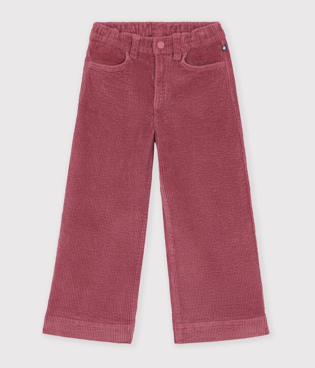 Kinder Wide Leg-Hose aus Feincord rosa