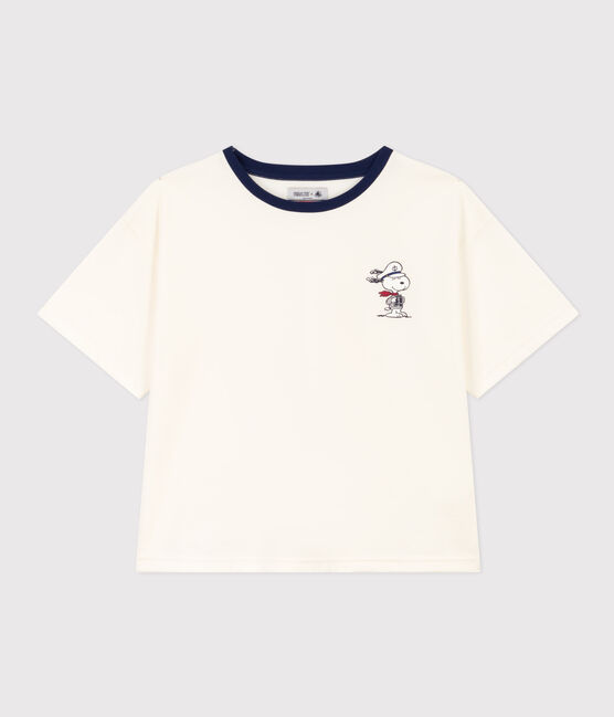 T-Shirt LE BOXY aus Baumwolle für Damen weiss MARSHMALLOW