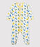 Baby-Strampler aus Baumwolle mit Affen in Leuchtfarbe weiss MARSHMALLOW/weiss MULTICO