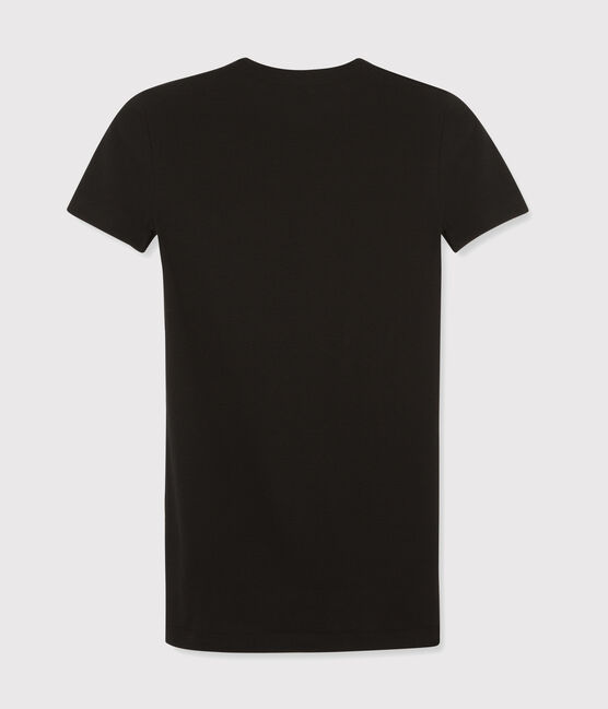Eng anliegendes T-Shirt mit Rundhalsausschnitt aus Baumwolle für Damen schwarz NOIR