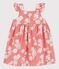 Babykleid aus Popeline mit Hawaii-Print rosa PAPAYE/ MARSHMALLOW