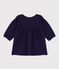 Langärmeliges Baby-Kleid mit Kragen aus einfarbiger Baumwolle und Stickereien SOIR