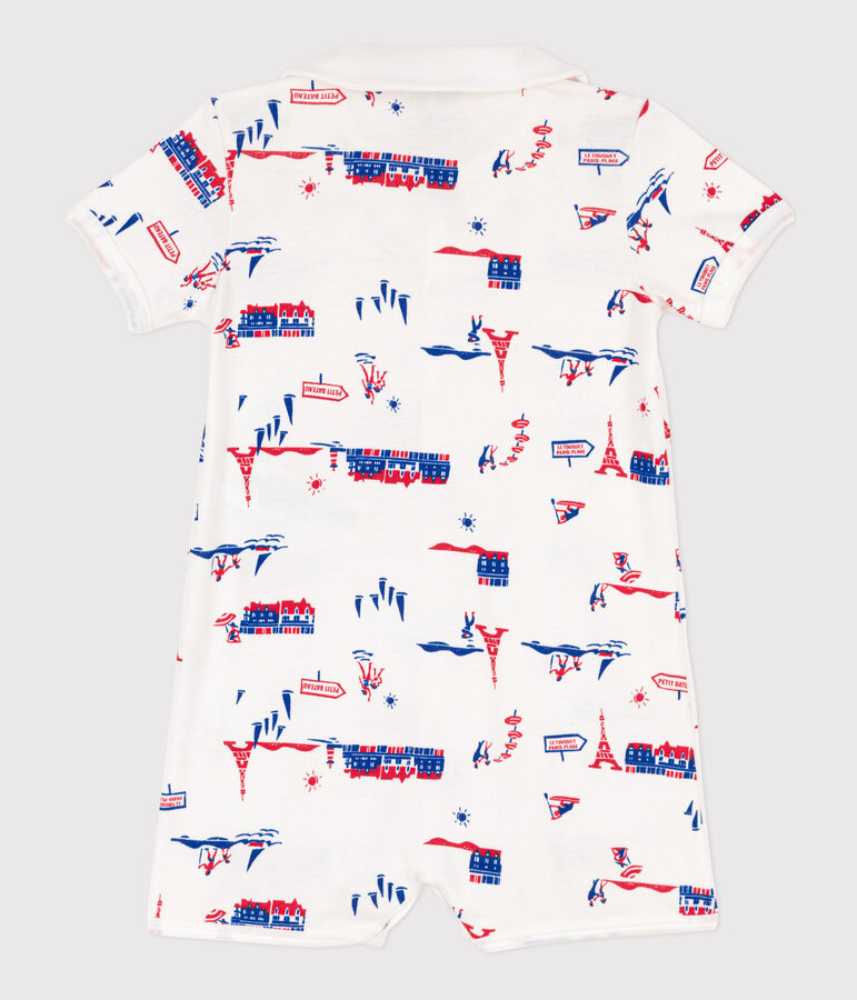 Baby-Kurzoverall Paris aus Baumwolle weiss/vielfarbig