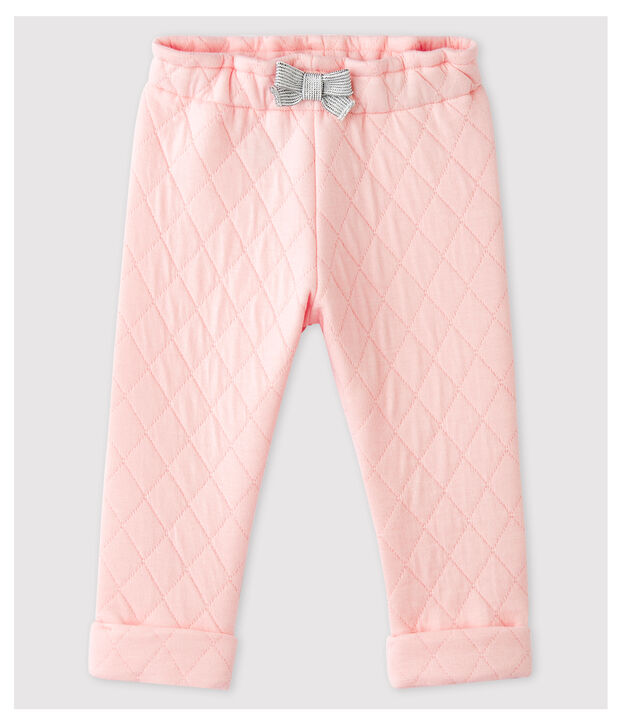 Baby-Hose aus gestepptem Doppeljersey f&uuml;r M&auml;dchen rosa