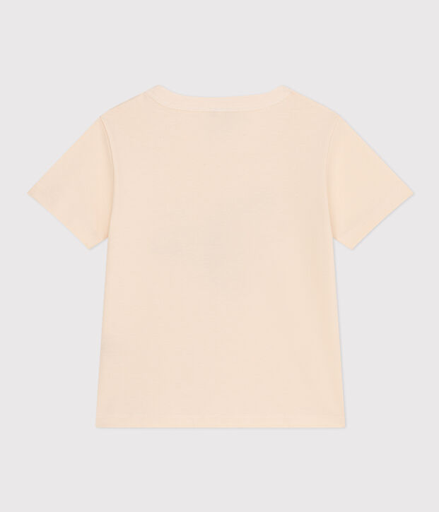 Gemustertes Jungen-T-Shirt aus leichtem Jersey naturfarben/vielfarbig
