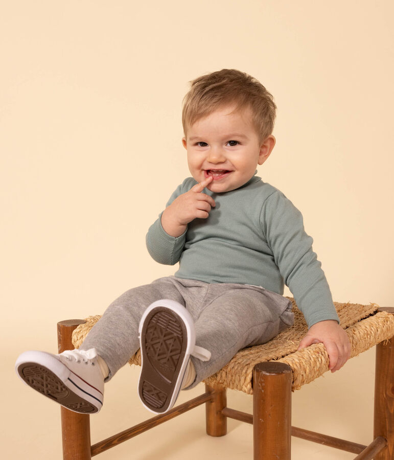 Lang&auml;rmeliger Baby-Body aus Baumwolle mit Rollkragen gr&uuml;n