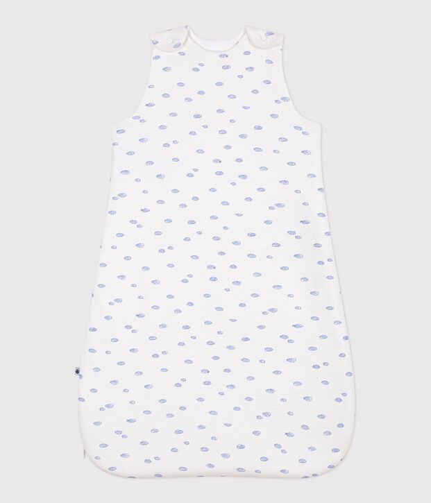 Babyschlafsack aus Baumwolle mit Wolkenmotiv TOG-Wert 1,5 weiss/vielfarbig