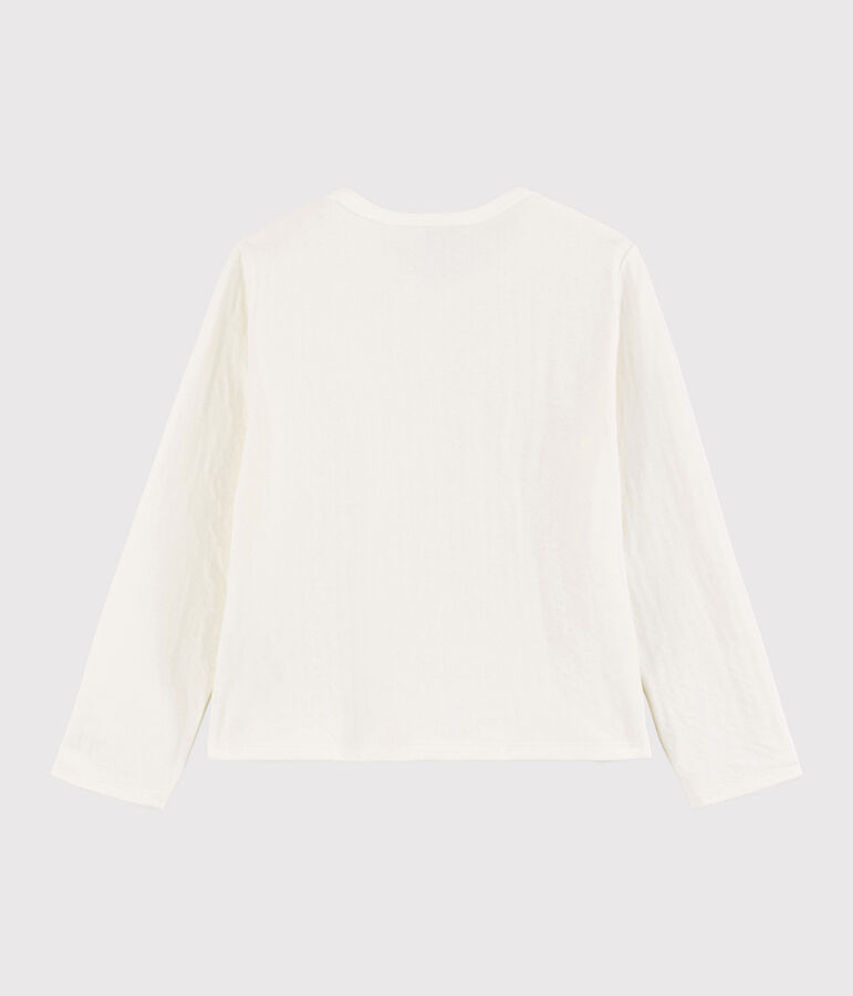 Kinder-Cardigan aus gedoppeltem Jersey f&uuml;r M&auml;dchen weiss