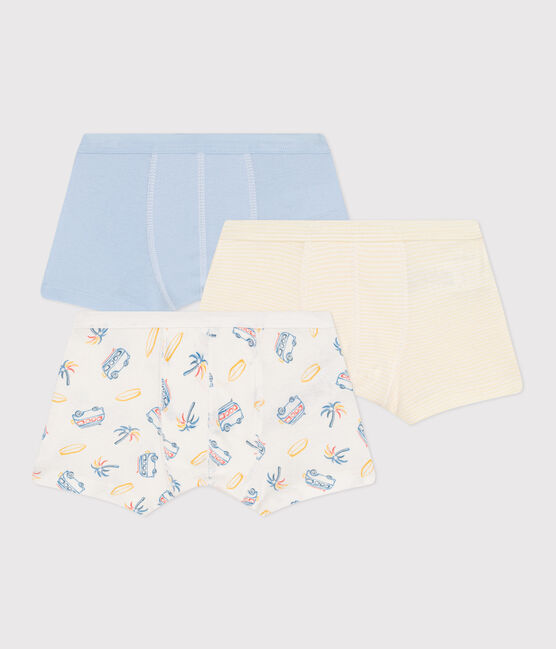 3er-Set Kinder-Boxershorts aus Baumwolle mit überzogenem Bund mit Minibus-Motiv variante 1