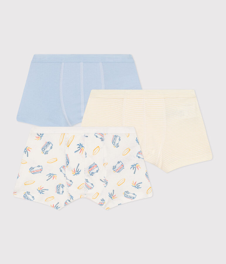 3er-Set Kinder-Boxershorts aus Baumwolle mit &uuml;berzogenem Bund mit Minibus-Motiv vielfarbig