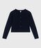 Damen-Cardigan aus einfarbiger Baumwolle blau SMOKING