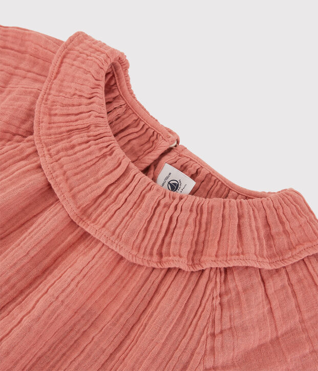 Kinder-Bluse aus Musselin-Stoff f&uuml;r M&auml;dchen rosa