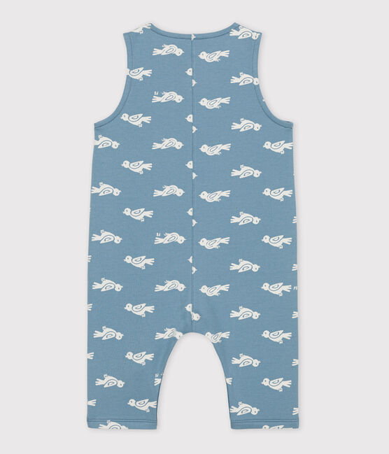 Langer Baby-Overall aus Molton blau ROVER/weiss MARSHMALLOW