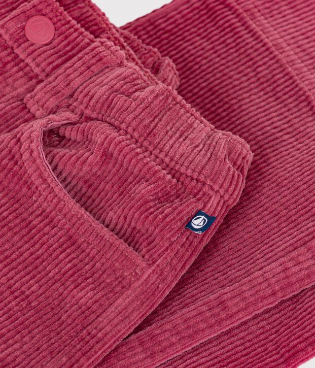 Kinder Wide Leg-Hose aus Feincord rosa