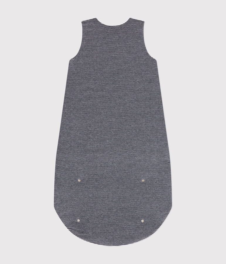 Babyschlafsack aus Samt mit Ringelstreifen blau/weiss