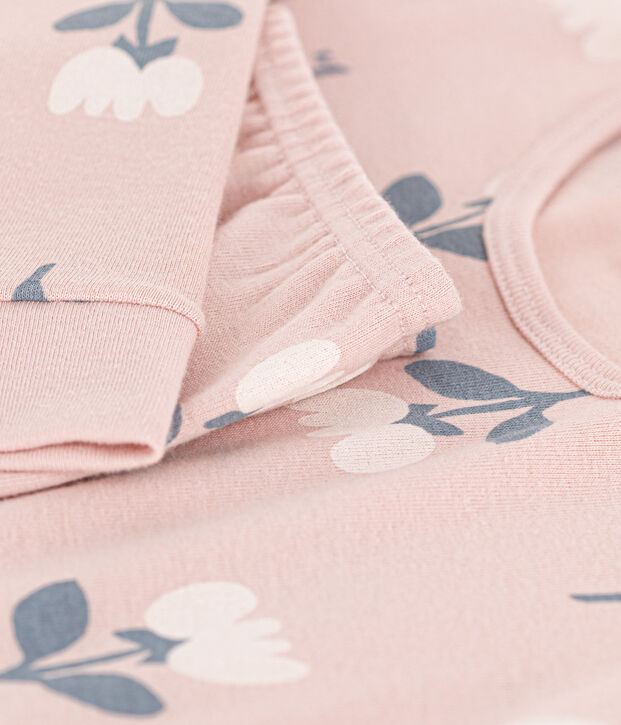 Kinderpyjama aus Baumwolle in eng geschnittener Passform f&uuml;r M&auml;dchen rosa/vielfarbig