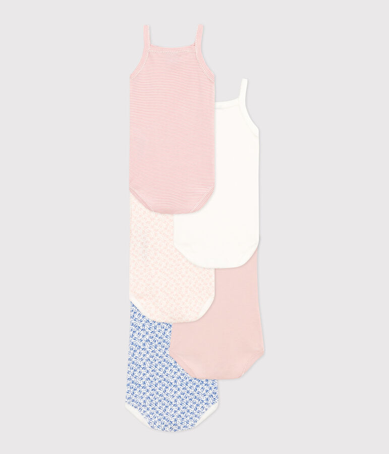 5er-Set gebl&uuml;mte Tr&auml;gerbodys aus Baumwolle f&uuml;r Babys variante 1