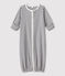 Gestreifter Baby-Kombi-Overall aus Bio-Baumwolle weiss MARSHMALLOW/blau SMOKING