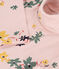 Kinder-Rollkragenshirt aus Baumwolle für Mädchen, mit Blumenmuster rosa SALINE/weiss MULTICO