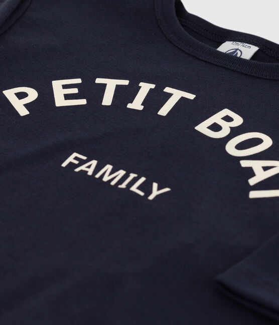 Langärmeliges Baby-T-Shirt aus Baumwolle blau SMOKING