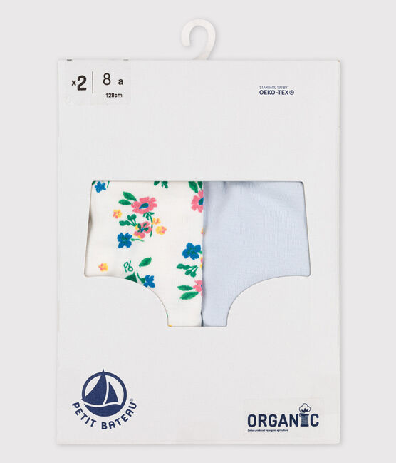 2er-Set Shortys aus Bio-Baumwolle mit Blumenmuster für Mädchen variante 1