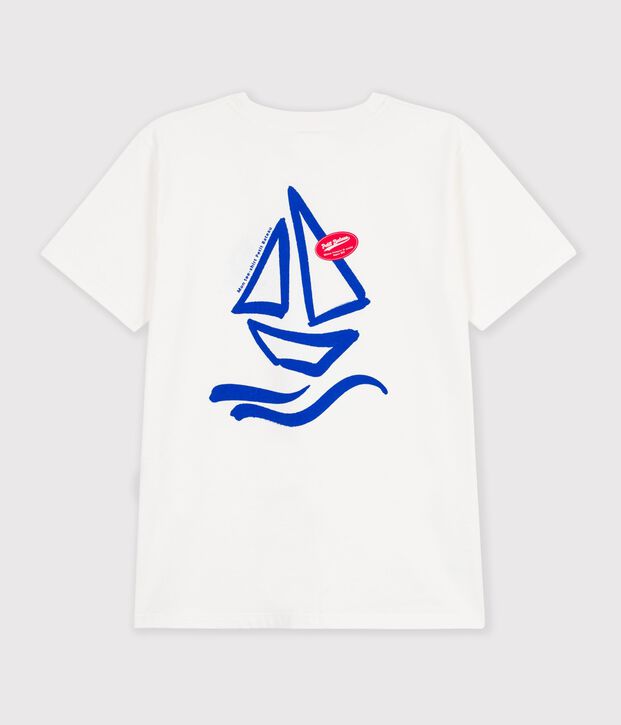 Kurz&auml;rmeliges Unisex T-Shirt aus einfarbiger Baumwolle weiss