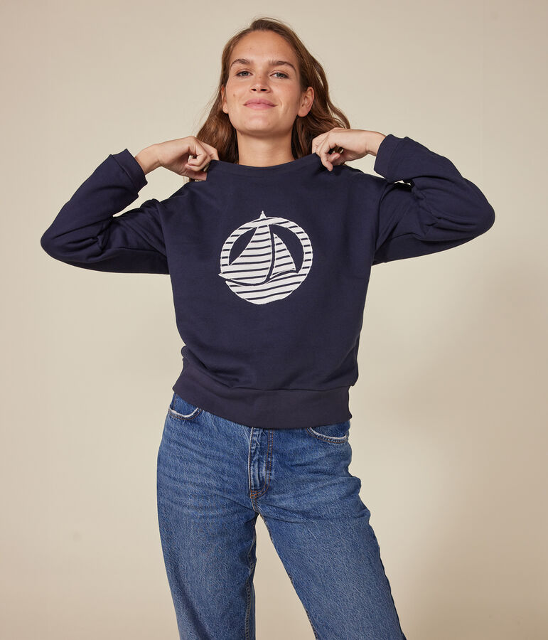 Damen-Sweatshirt aus Molton blau