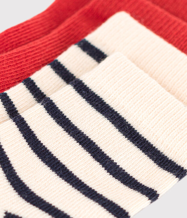2 Paar gestreifte Babysocken aus Baumwolle vielfarbig