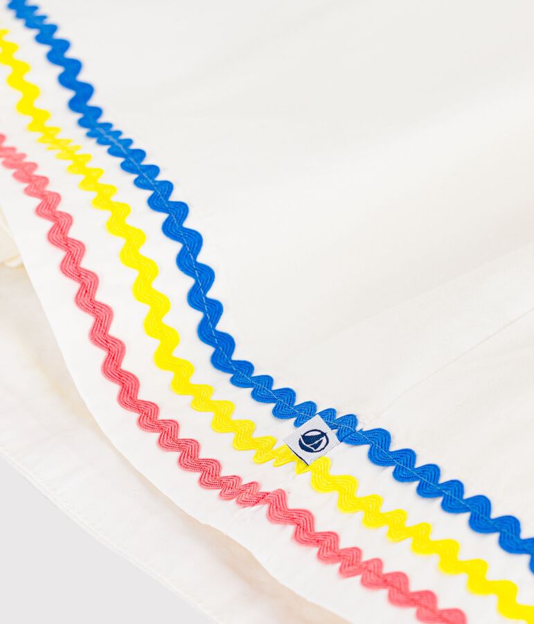 Langes Kinder-Tr&auml;gerkleid aus Baumwolle weiss