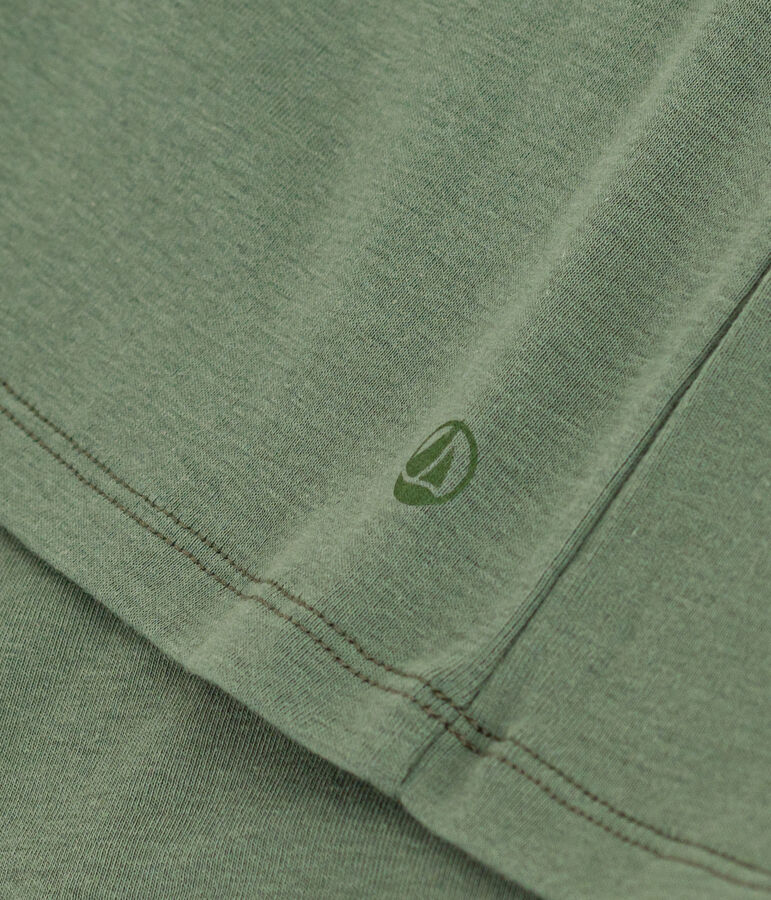 Damen-T-Shirt L'Iconique mit V-Ausschnitt aus Baumwolle, unifarben gr&uuml;n