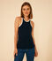 Damen-Tanktop aus Baumwoll-Frottee blau SMOKING