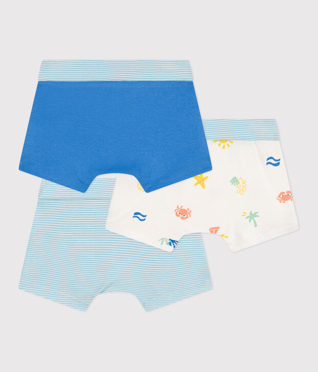 3er-Set Kinder-Boxershorts aus Baumwolle mit &uuml;berzogenem bedruckten Bund vielfarbig