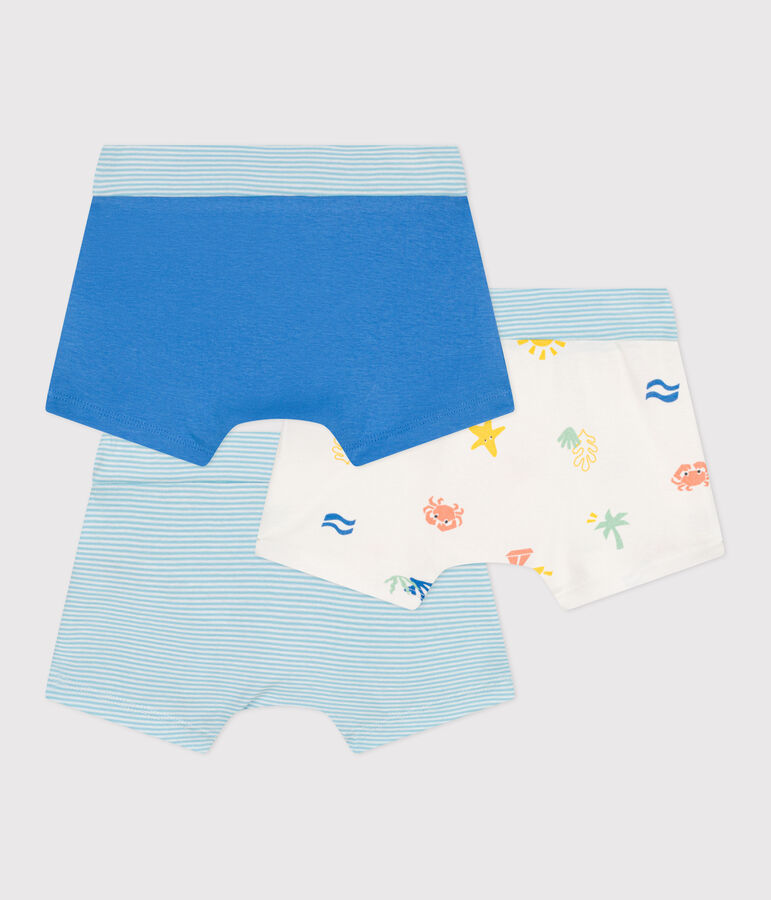 3er-Set Kinder-Boxershorts aus Baumwolle mit &uuml;berzogenem bedruckten Bund vielfarbig