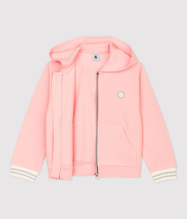 Kinder-Kapuzensweatshirt aus Molton f&uuml;r M&auml;dchen rosa